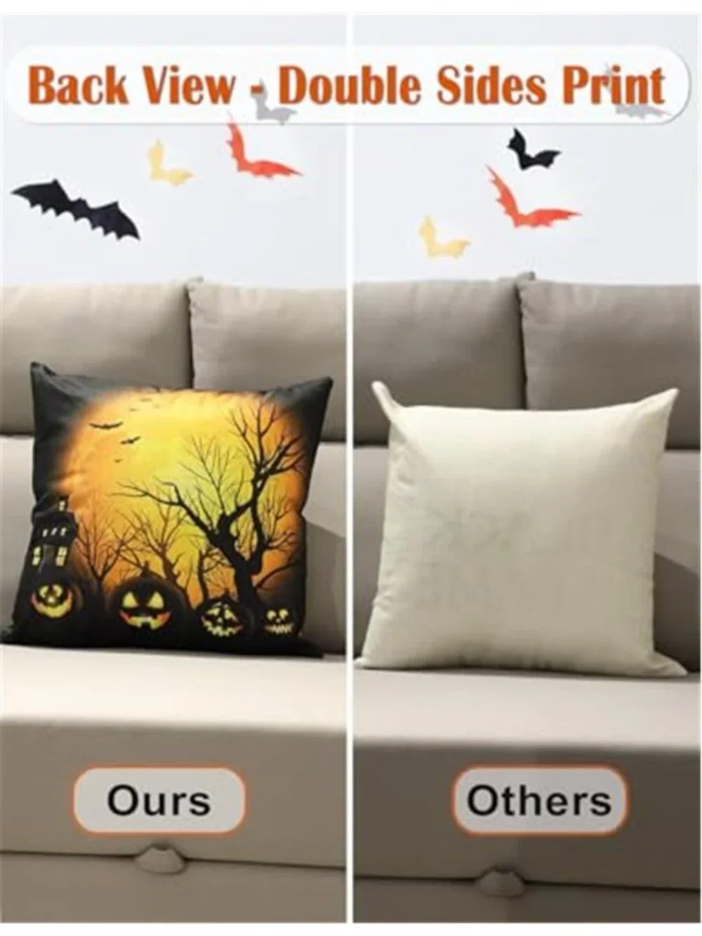 Halloween Decorations Set Of 4 Double-Sided Print Pillow Covers 18